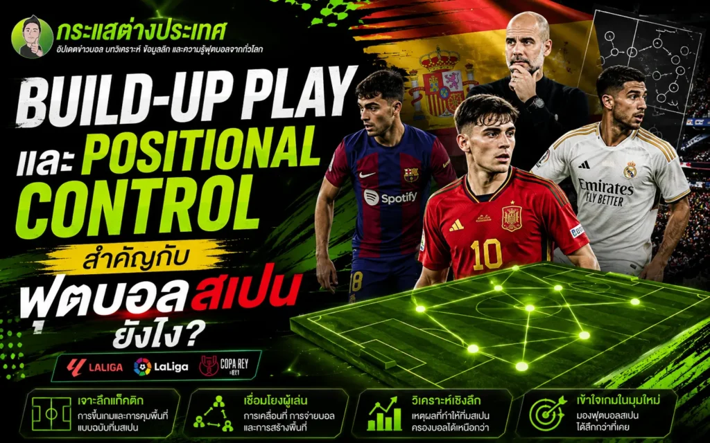 วิเคราะห์แท็กติกฟุตบอลสเปน เรื่องการขึ้นเกมจากแดนหลัง (Build-up Play) และการควบคุมพื้นที่ (Positional Control) ในลีกลาลีกา