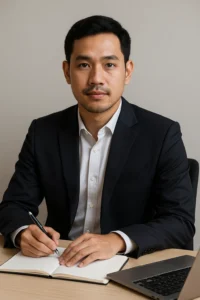 Tanawat Kiatpongsak นักวิเคราะห์ฟุตบอลและผู้เชี่ยวชาญด้าน Data-Driven Analysis กำลังวิเคราะห์ข้อมูลการแข่งขันฟุตบอล