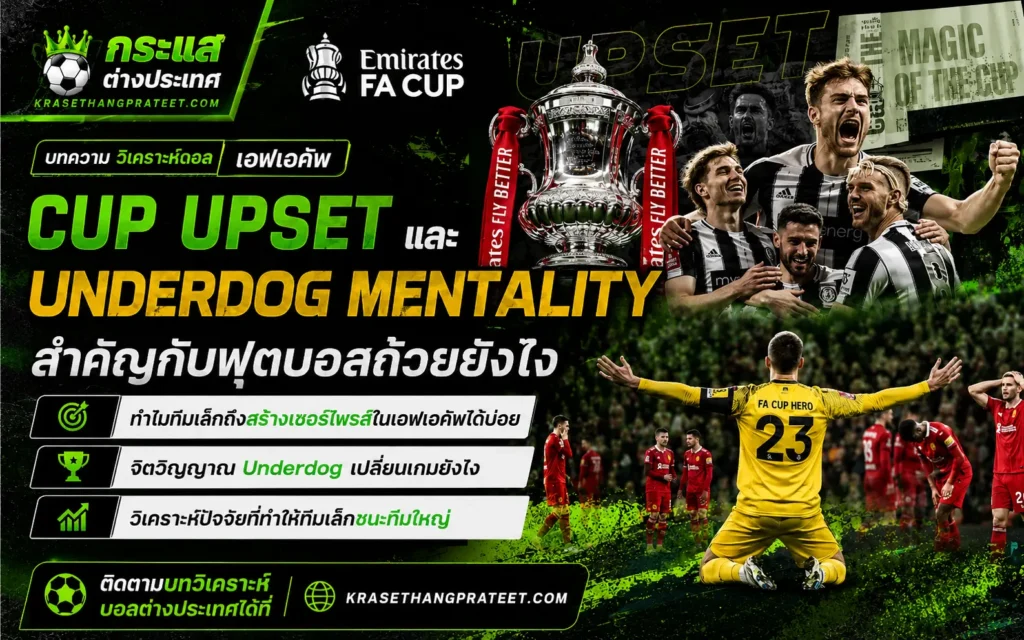 Cup Upset และ Underdog Mentality ในฟุตบอลเอฟเอคัพ ปัจจัยที่ทำให้ทีมรองสร้างเซอร์ไพรส์และล้มทีมเต็งได้