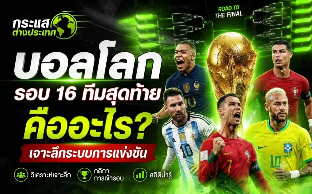 บอลโลก รอบ 16 ทีมสุดท้าย คืออะไร อธิบายรูปแบบการแข่งขัน กติกาการเข้ารอบ และเส้นทางสู่รอบก่อนรองชนะเลิศของฟุตบอลโลก 2026