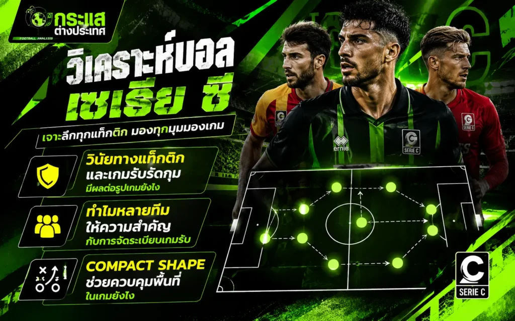 วิเคราะห์บอล เซเรีย ซี อิตาลี อธิบายผลของวินัยทางแท็กติก เกมรับรัดกุม และ Compact Shape ที่ส่งผลต่อรูปแบบการแข่งขัน