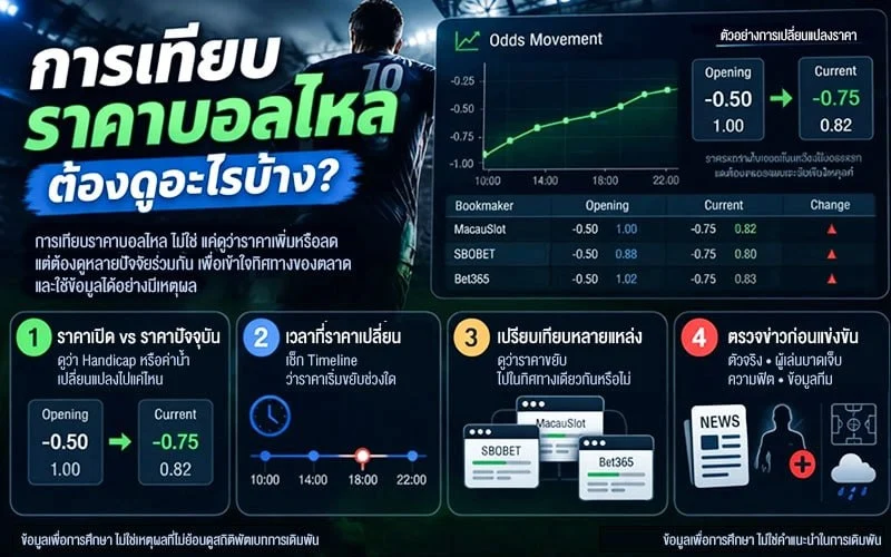การเทียบราคาบอลไหลต้องดูอะไรบ้าง?