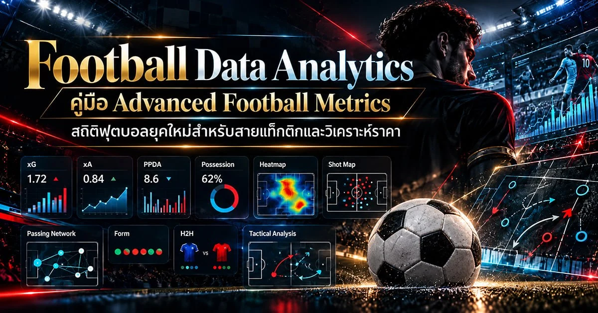 Football Data Analytics: คู่มือ Advanced Football Metrics สถิติฟุตบอลยุคใหม่สำหรับสายแท็กติกและวิเคราะห์ราคา