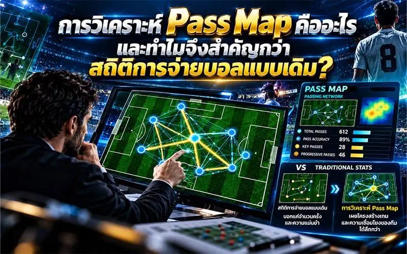 การวิเคราะห์ Pass Map คืออะไร และทำไมจึงสำคัญกว่าสถิติการจ่ายบอลแบบเดิม?