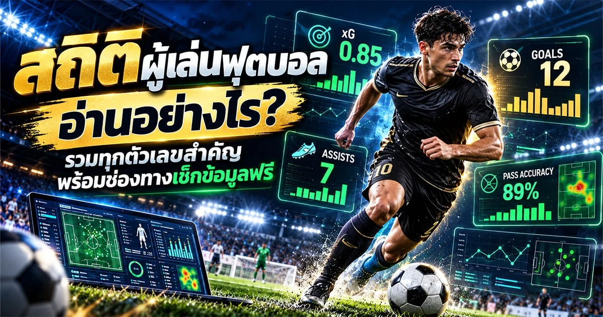 สถิติผู้เล่นฟุตบอล อ่านอย่างไร? รวมทุกตัวเลขสำคัญ พร้อมช่องทางเช็กข้อมูลฟรี